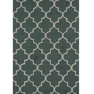 Green Hand-Tufted Wool Traditional Moroccan Rug, 5' x 7'